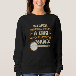 Underskatta aldrig en flicka som spelar banjo-förb t shirt