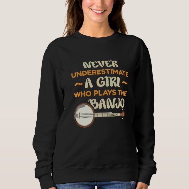 Underskatta aldrig en flicka som spelar banjo-förb t shirt (Framsida)