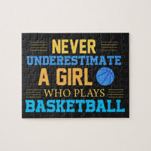 Underskatta aldrig en flicka som spelar basket  pussel