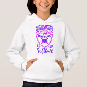 Underskatta aldrig en flicka som spelar softball t shirt