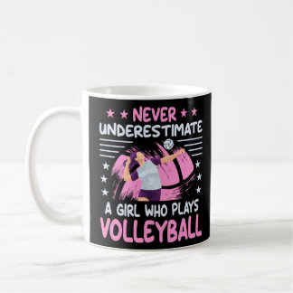 Underskatta aldrig en flicka som spelar Volleyball Kaffemugg