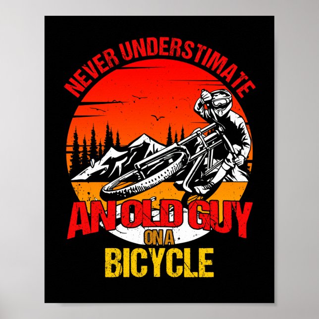 Underskatta aldrig en gammal kille på en cykel poster (Framsidan)