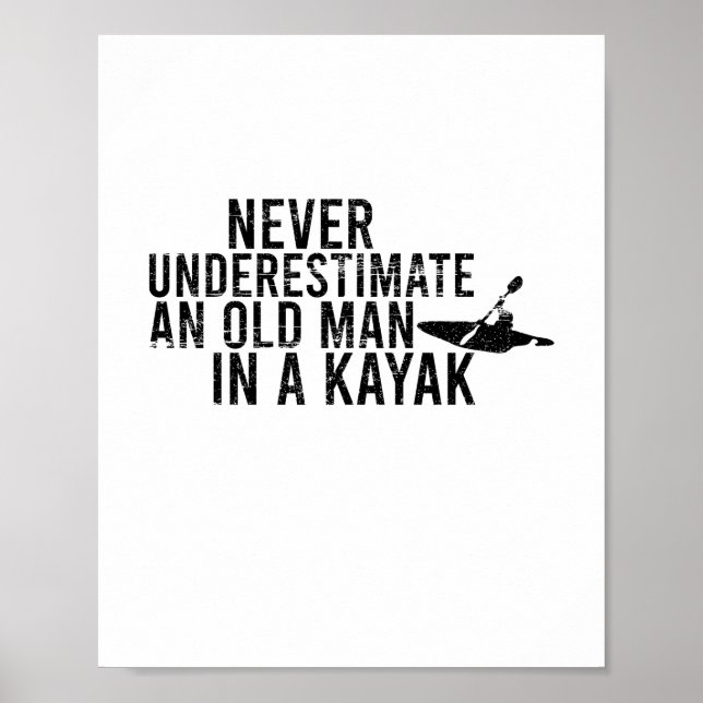Underskatta aldrig en gammal man i Kayak Poster (Framsidan)