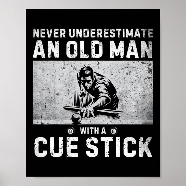 Underskatta aldrig en gammal man med en Cue Stick  Poster (Framsidan)