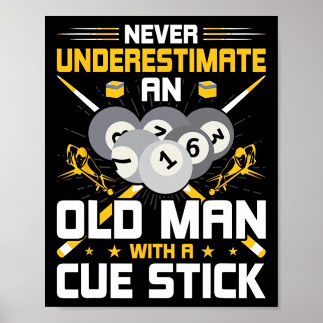 Underskatta aldrig en gammal man med en Cue Stick  Poster (Framsidan)