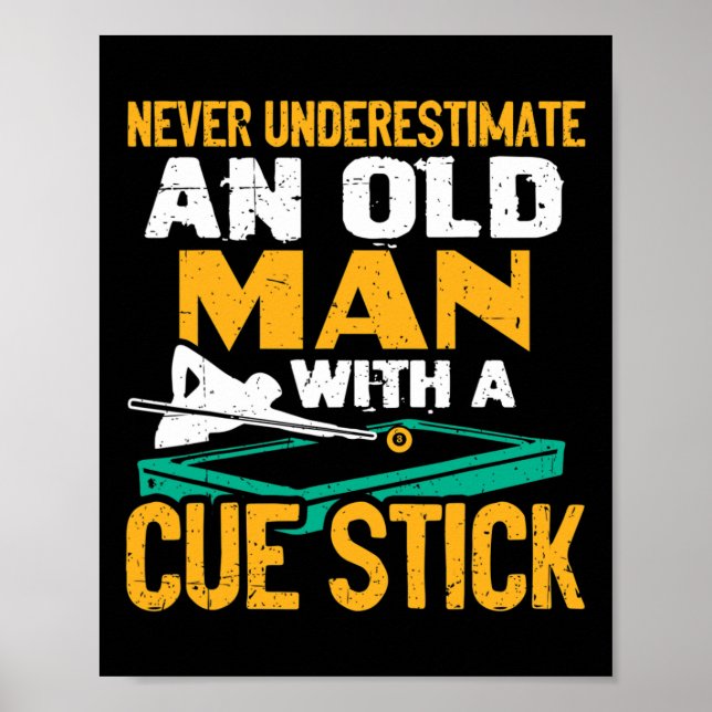 Underskatta aldrig en gammal man med en Cue Stick  Poster (Framsidan)