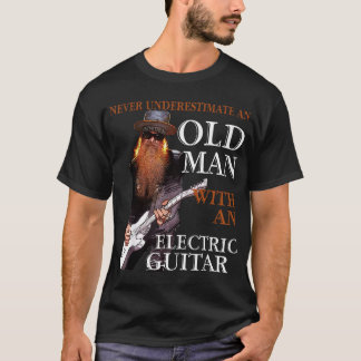 Underskatta aldrig en gammal man med en gitarr t shirt