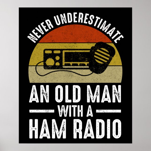 Underskatta aldrig en gammal man med en ham-radio poster (Framsidan)