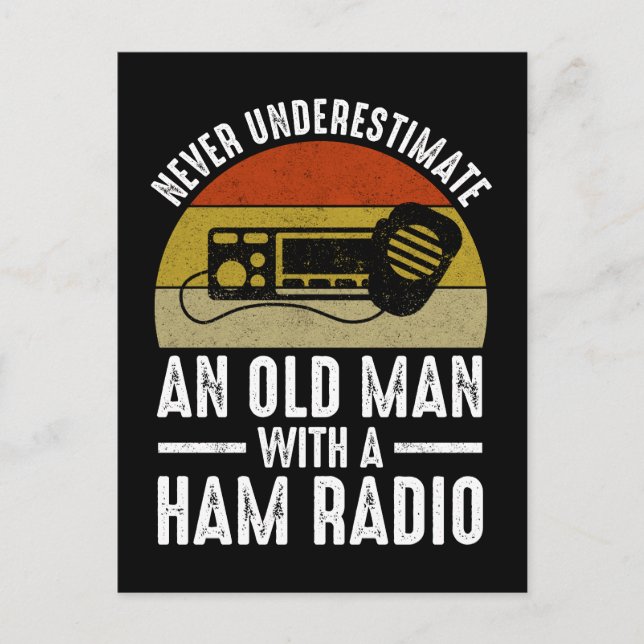 Underskatta aldrig en gammal man med en ham-radio vykort (Framsida)