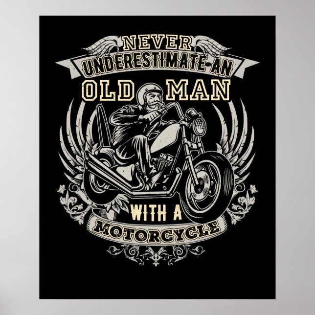 Underskatta aldrig en gammal man med en motorcykel poster (Framsidan)
