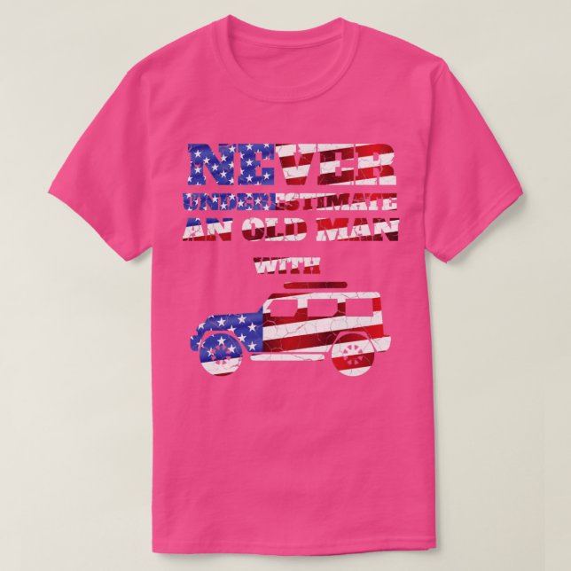 Underskatta aldrig en gammal man med jeep1 t shirt (Design framsida)