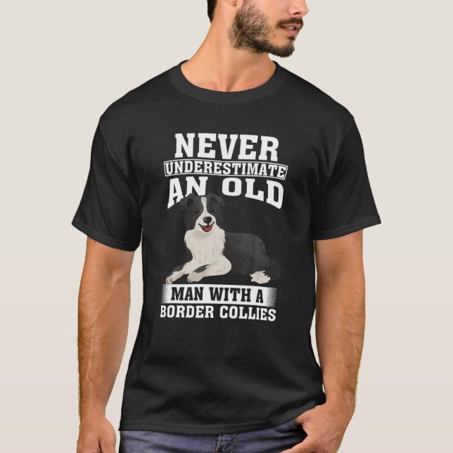 Underskatta aldrig en gammal man med Shetlandfår T Shirt (Framsida)