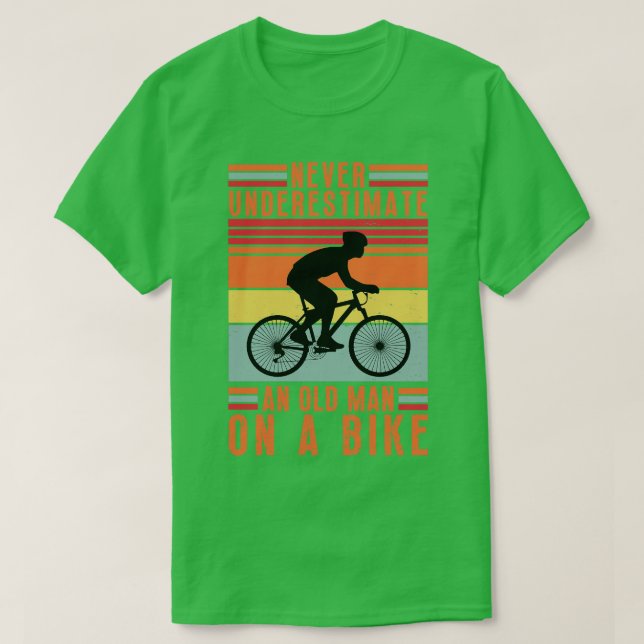 Underskatta aldrig en gammal man på Bike 14 T Shirt (Design framsida)