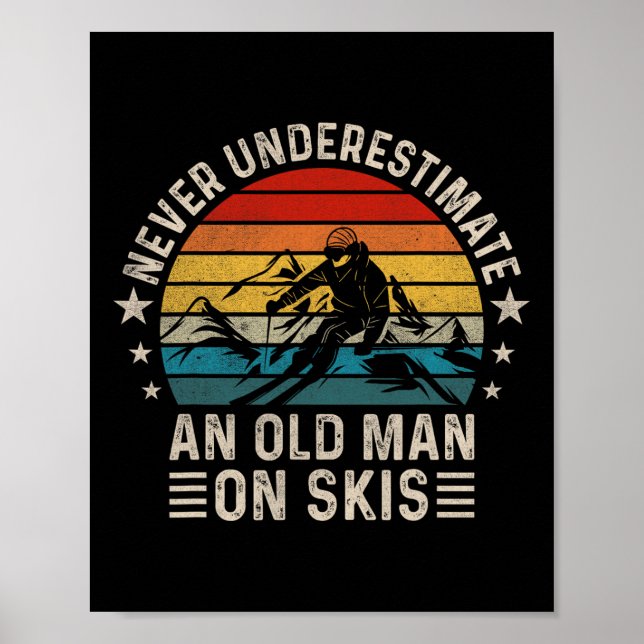 Underskatta aldrig en gammal man på Skis underskat Poster (Framsidan)