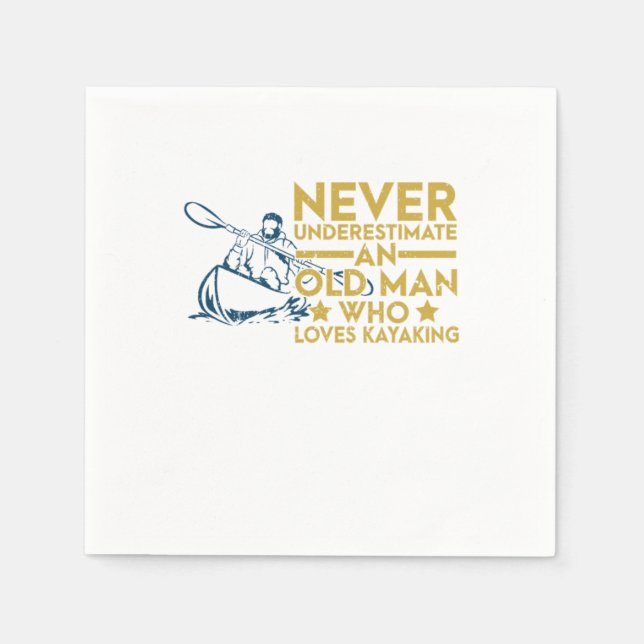 Underskatta aldrig en gammal man som Kärlek Kayaki Pappersservett (Framsidan)