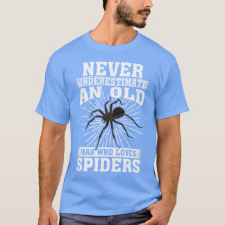 Underskatta aldrig en gammal man som Kärlek spider T Shirt