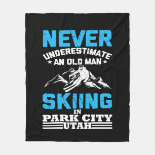 Underskatta aldrig en gammal man som skidar i Utah Fleecefilt
