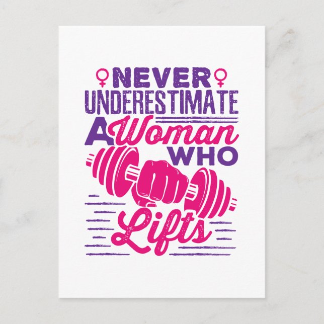 Underskatta aldrig en kvinna som Hiss Vykort (Framsida)