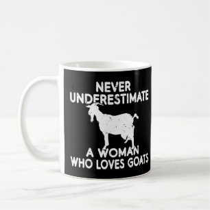 Underskatta aldrig en kvinna som kärlek Goats älsk Kaffemugg