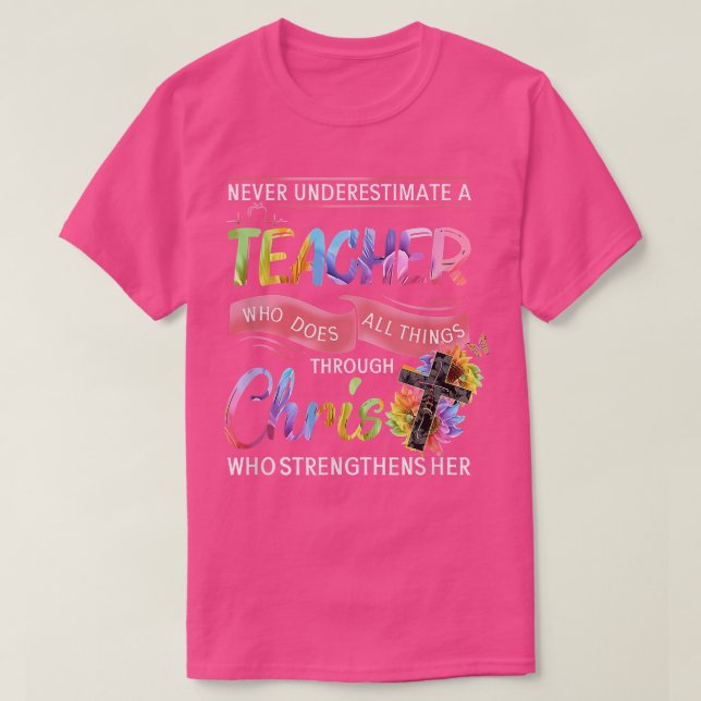 Underskatta aldrig en lärare som gör allt i Sak T Shirt (Design framsida)