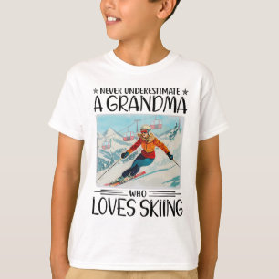 Underskatta aldrig en morma som Kärlek Skiing T Shirt