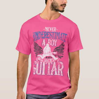 Underskatta aldrig en pojke med en gitarr t shirt