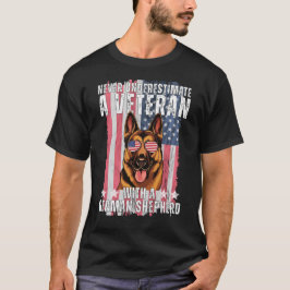 Underskatta aldrig en veteran med tysk shepherd t shirt