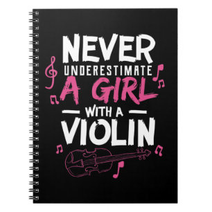 Underskatta aldrig en Violin Player Musician T Sh Anteckningsbok