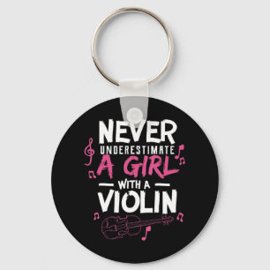 Underskatta aldrig en Violin Player Musician T Sh Nyckelring