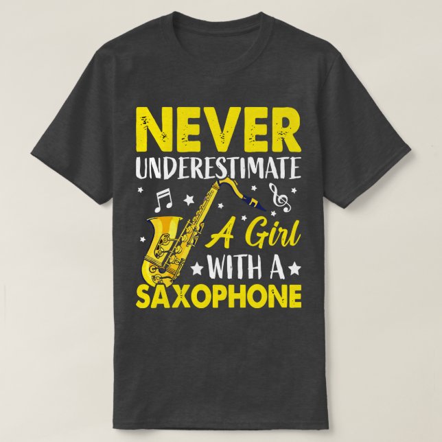 Underskatta aldrig ett L med saXOPHONE 6 T Shirt (Design framsida)