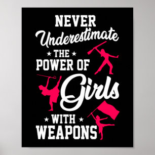 Underskatta aldrig Färg Guard mot flickvapen Poster
