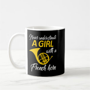 Underskatta aldrig Fransken Horn Musician Wo Kaffemugg