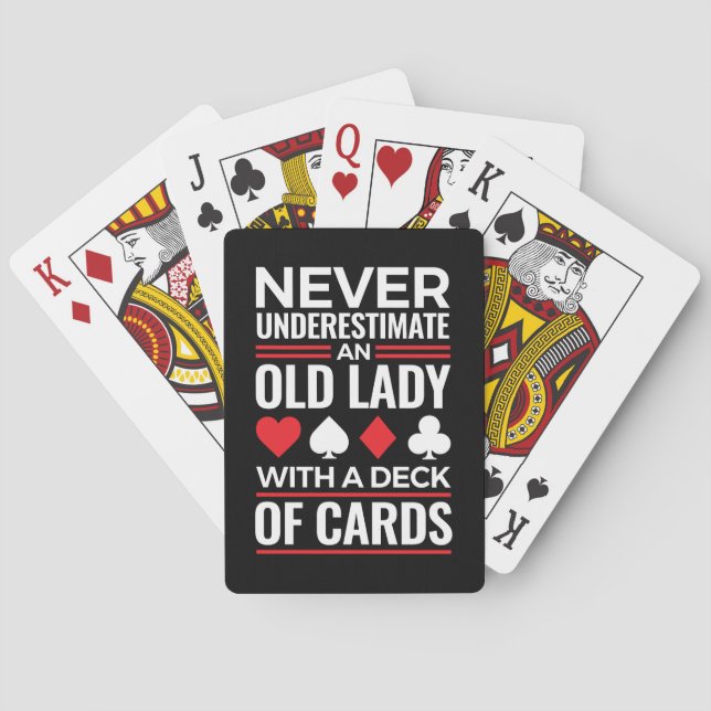Underskatta aldrig gamla Dam-dekan av kortbryggan Casinokort (Baksidan)