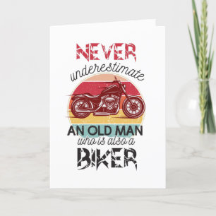 Underskatta aldrig gammal Biker Tack Kort
