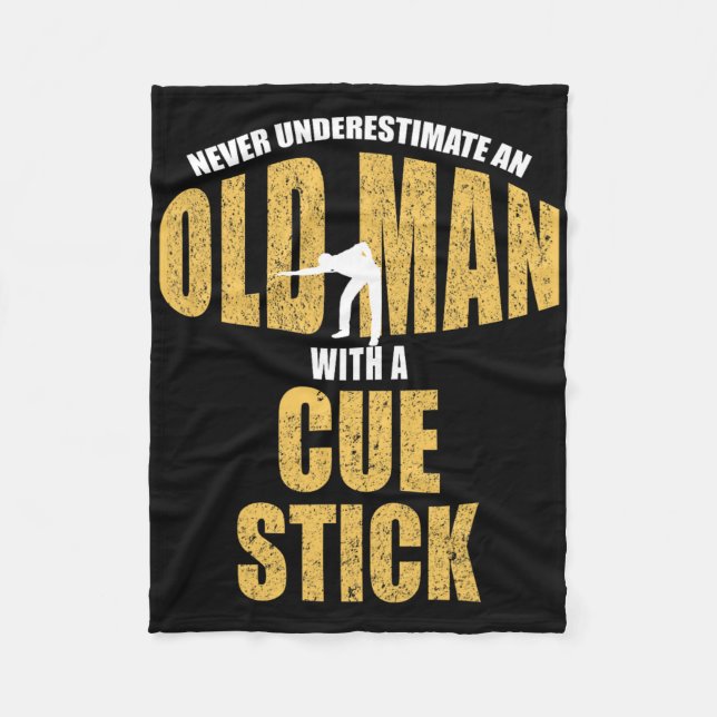 Underskatta aldrig gammal man med Cue Stick Funny  Fleecefilt (Framsidan)