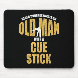 Underskatta aldrig gammal man med Cue Stick Funny Musmatta