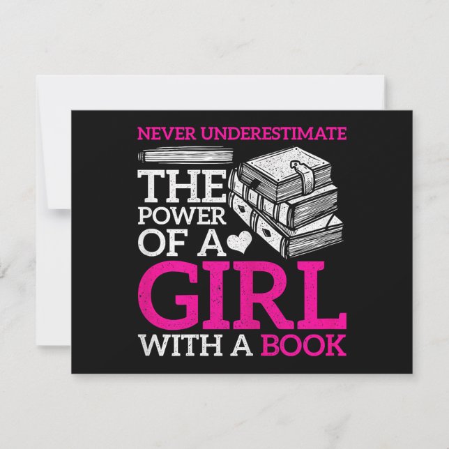 Underskatta aldrig kraften hos en flicka med en bo spara datumet (Framsida)