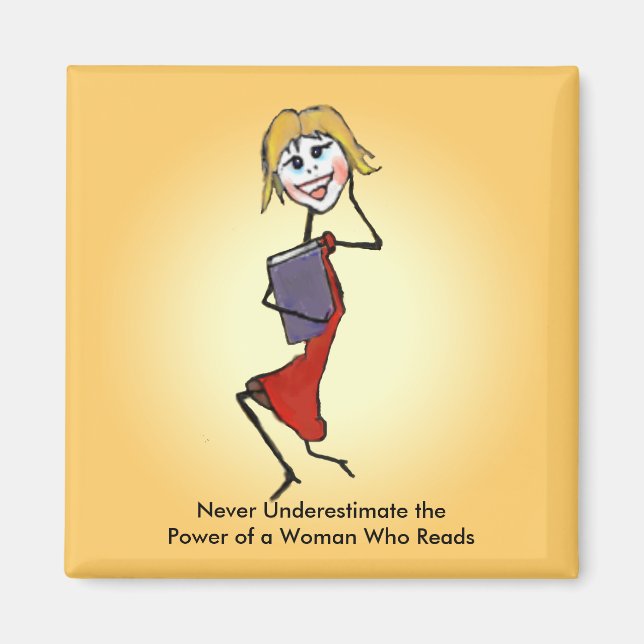 Underskatta aldrig kraften hos en kvinna som läser magnet (Framsidan)