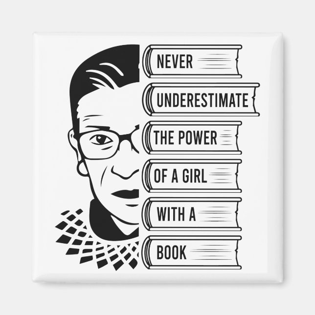 Underskatta aldrig kraften hos flicka med Bok Magnet (Framsidan)