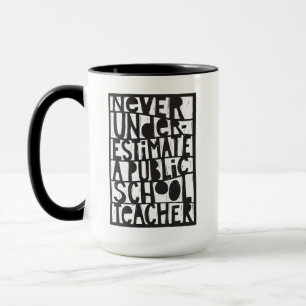 Underskatta aldrig Lachen Linocut från den statlig Mugg