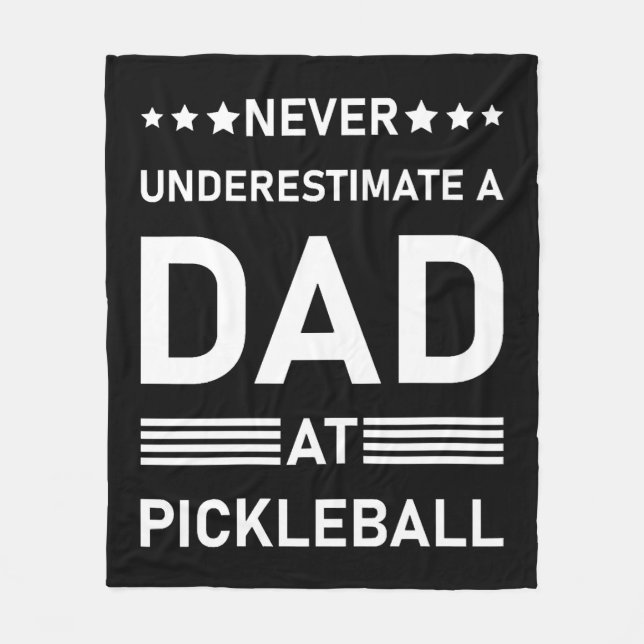 Underskatta aldrig Pappa vid Pickleball Fleecefilt (Framsidan)