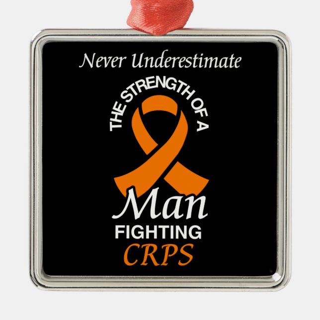 Underskatta aldrig/Ribbon/Man...CRPS Julgransprydnad Metall (Framsidan)