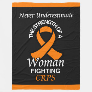 Underskatta aldrig/Ribbon/Woman...CRPS Ull Bla Fleecefilt