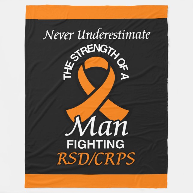 Underskatta aldrig/stryk/Man ...RSD/CRPS Fleecefilt (Framsidan)