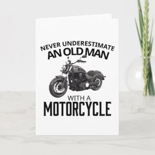 Underskatta inte gammal man och motorcykel kort