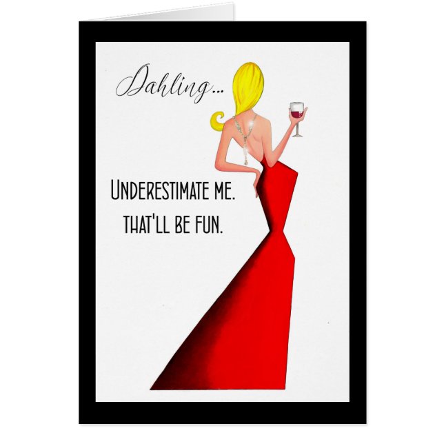 "Underskatta mig - det blir roligt." Diva OBS Kort (Framsidan)