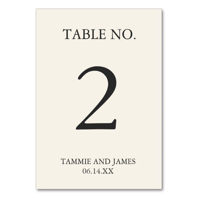 Underskattat Elegance Bordsnummer Cards Cream (Framsidan)