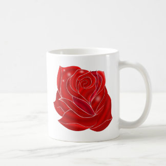 Underskön röd rosblomma kaffemugg