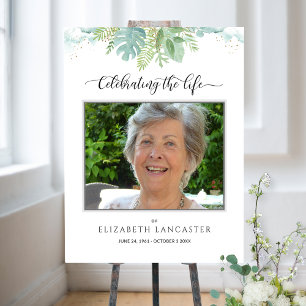 Underskrift av Funeral Welcome Photo Airy Greenery Poster