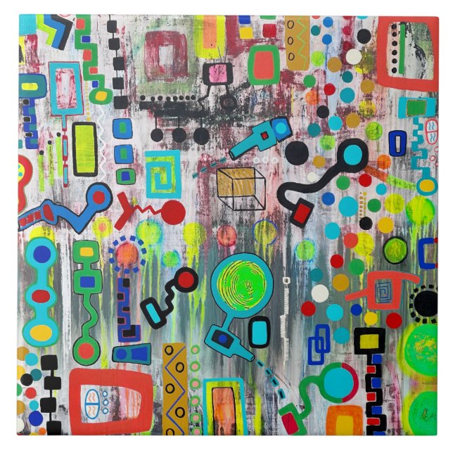 Underskrift av keramikplattan Times 6 x 6 Kakelplatta (Framsidan)